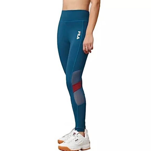 NWT - FILA Women's Hikari High Rise Leggings in Turquoise - Size Small - Picture 2 of 16